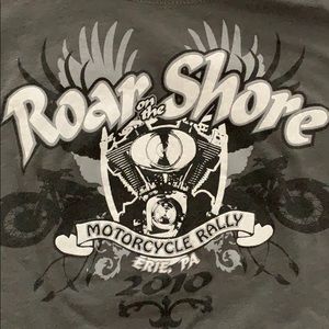 Gray roar on the shore biker shirt